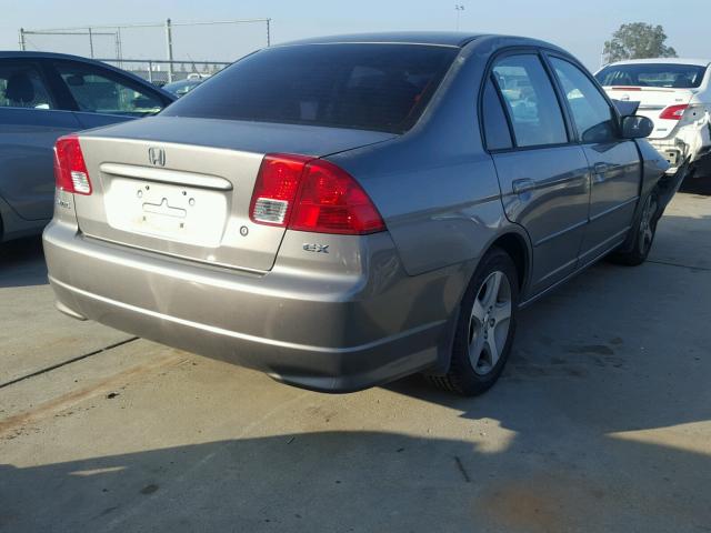 2HGES25724H572403 - 2004 HONDA CIVIC EX GRAY photo 4