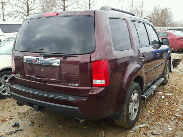 5FNYF4H78BB033147 - 2011 HONDA PILOT EXLN MAROON photo 4