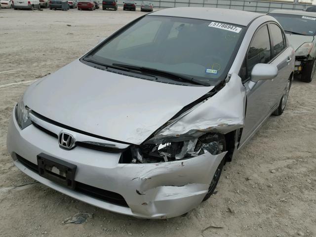 1HGFA16576L109158 - 2006 HONDA CIVIC LX SILVER photo 2