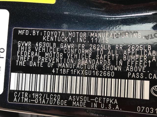 4T1BF1FKXGU162660 - 2016 TOYOTA CAMRY LE CHARCOAL photo 10