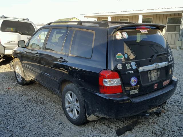 JTEDW21A760006627 - 2006 TOYOTA HIGHLANDER BLACK photo 3