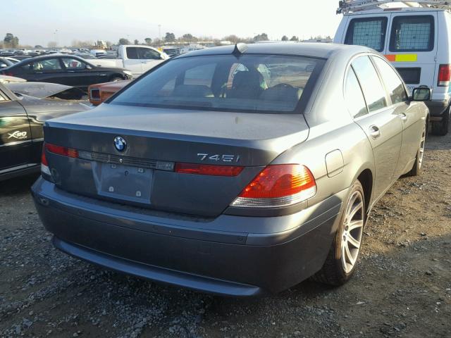 WBAGL63414DP69898 - 2004 BMW 745 I GRAY photo 4