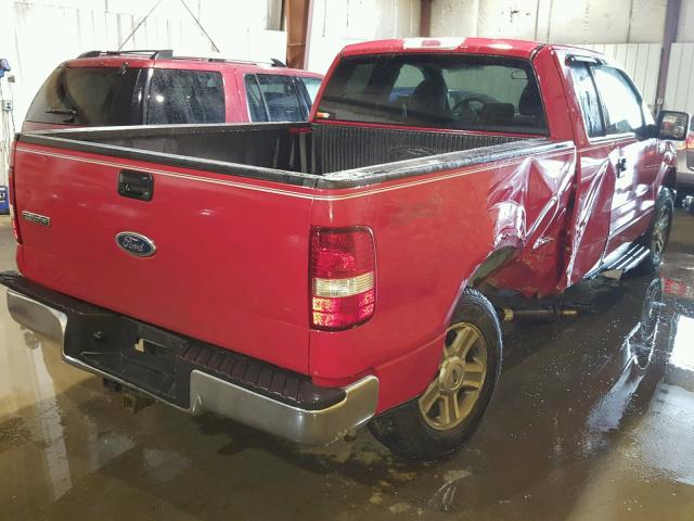 1FTPX14V27FA87185 - 2007 FORD F150 RED photo 4