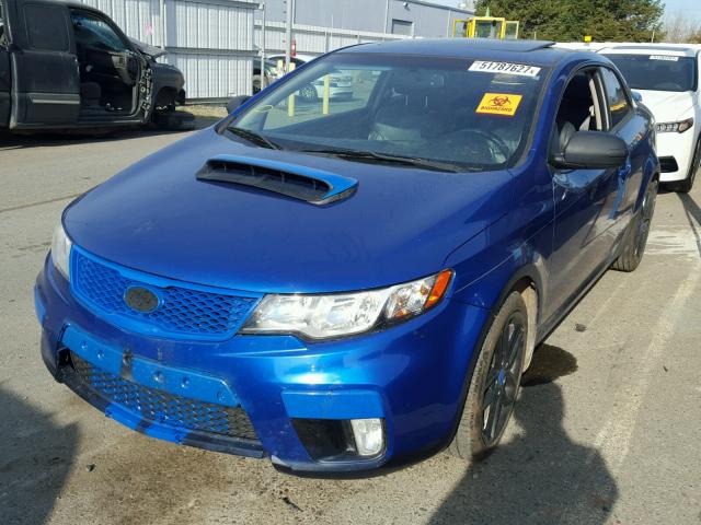 KNAFW6A3XA5243286 - 2010 KIA FORTE SX BLUE photo 2