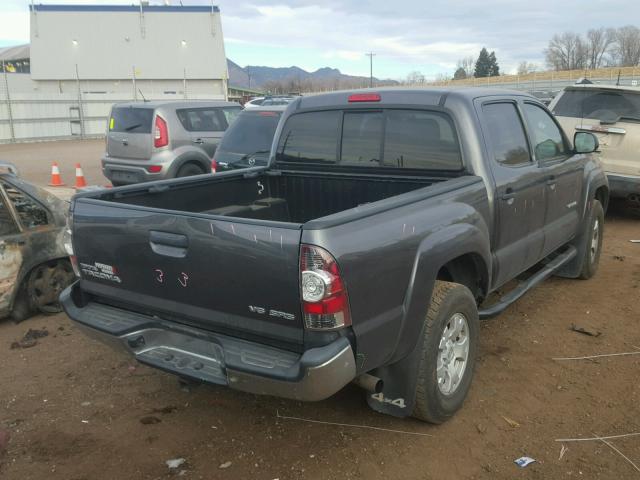 3TMLU4EN4DM110503 - 2013 TOYOTA TACOMA DOU GRAY photo 4