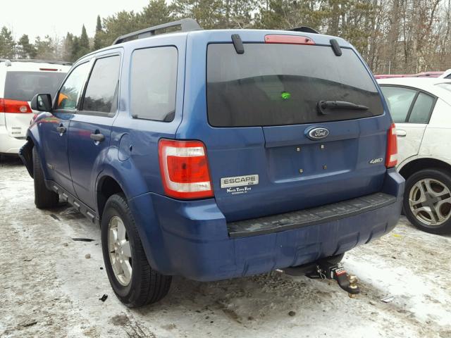 1FMCU93128KA09336 - 2008 FORD ESCAPE XLT BLUE photo 3