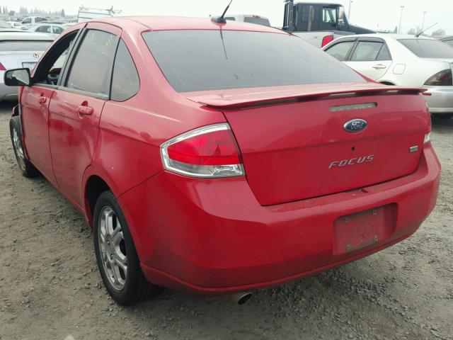 1FAHP35N38W222650 - 2008 FORD FOCUS SE RED photo 3