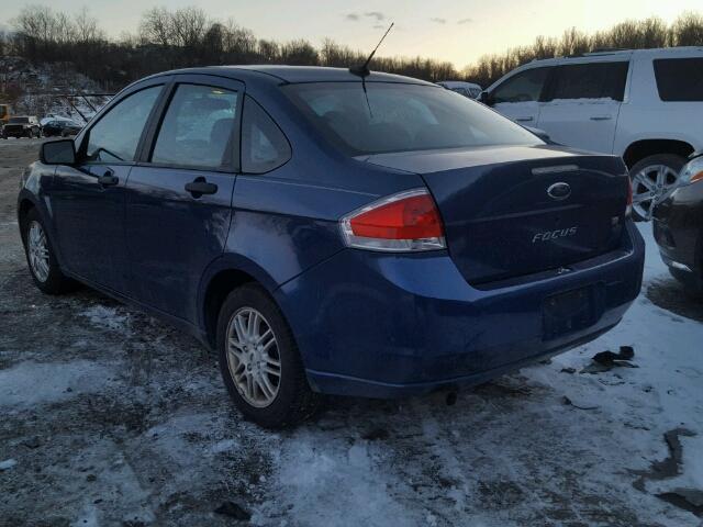 1FAHP35N59W169838 - 2009 FORD FOCUS SE BLUE photo 3