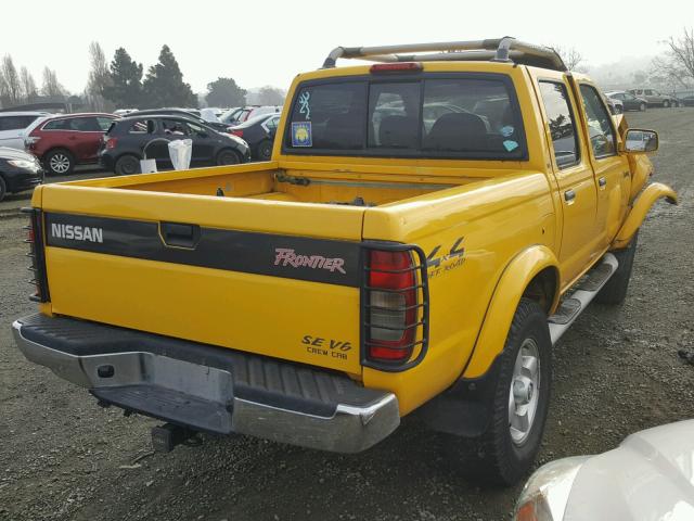 1N6ED27Y3YC376801 - 2000 NISSAN FRONTIER C YELLOW photo 4