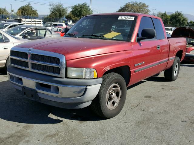 1B7HC13Y1WJ198379 - 1998 DODGE RAM 1500 BURGUNDY photo 2