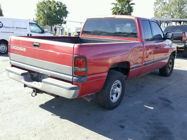 1B7HC13Y1WJ198379 - 1998 DODGE RAM 1500 BURGUNDY photo 4