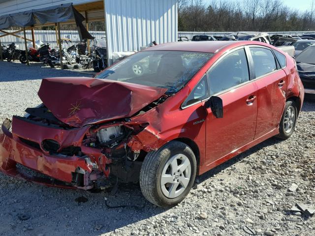 JTDKN3DU3B0260047 - 2011 TOYOTA PRIUS RED photo 2