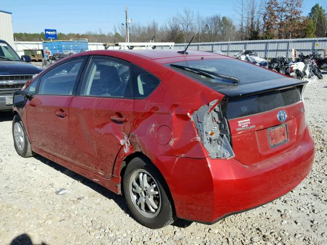 JTDKN3DU3B0260047 - 2011 TOYOTA PRIUS RED photo 3