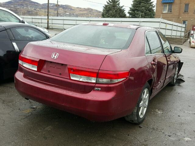 1HGCM66534A095369 - 2004 HONDA ACCORD EX RED photo 4