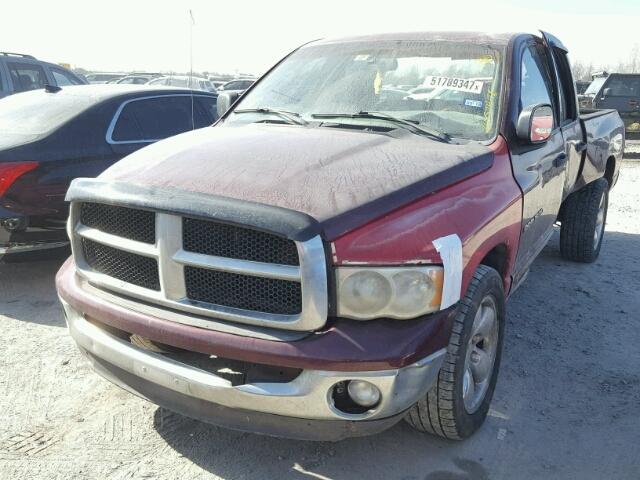 1D7HA18N42S628937 - 2002 DODGE RAM 1500 MAROON photo 2