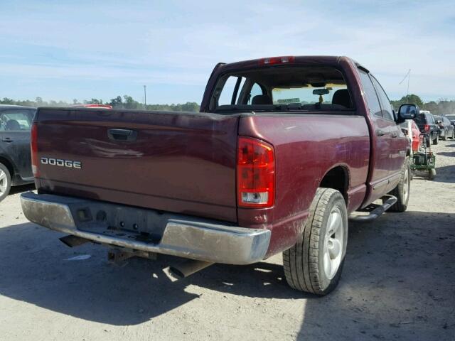 1D7HA18N42S628937 - 2002 DODGE RAM 1500 MAROON photo 4