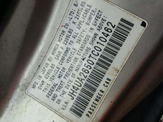 JH4UA2650TC010462 - 1996 ACURA 2.5TL Plata foto 10