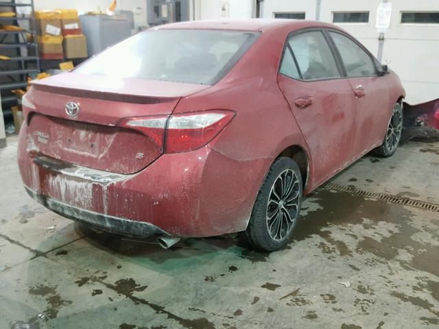 5YFBURHE7GP560616 - 2016 TOYOTA COROLLA L RED photo 4