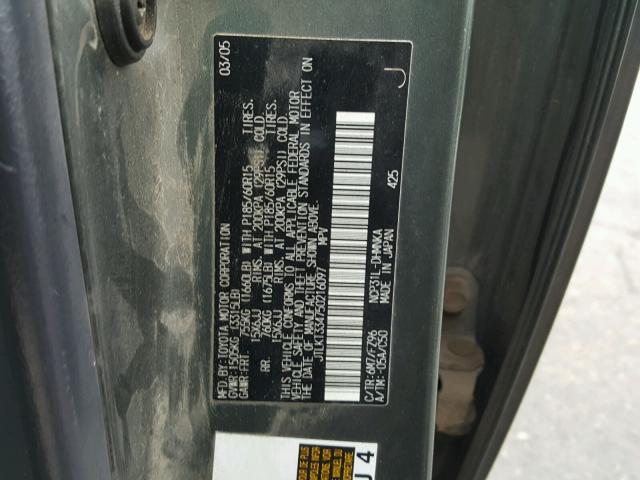 JTLKT334750216097 - 2005 TOYOTA SCION XB 绿色 照片 10