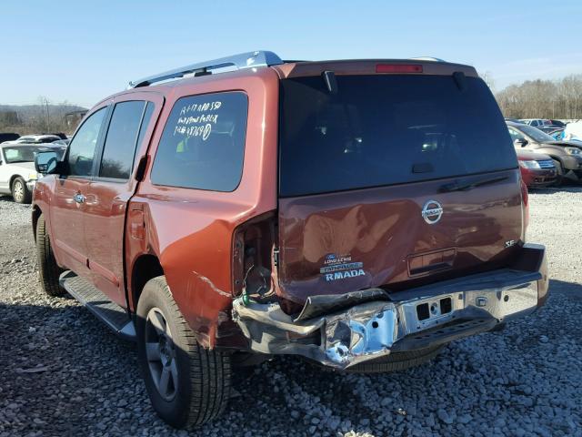 5N1AA08A24N713906 - 2004 NISSAN ARMADA SE BURGUNDY photo 3