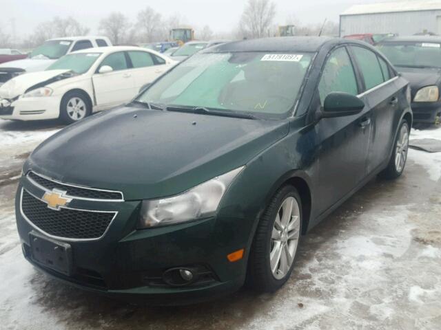 1G1PG5SB5E7304518 - 2014 CHEVROLET CRUZE LTZ GREEN photo 2