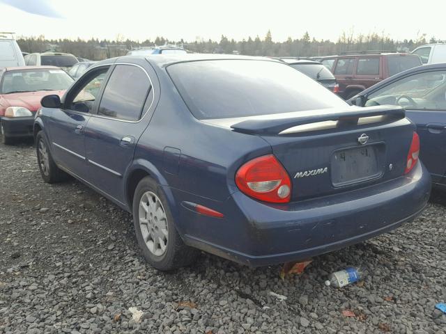 JN1CA31D2YT552142 - 2000 NISSAN MAXIMA GLE BLUE photo 3