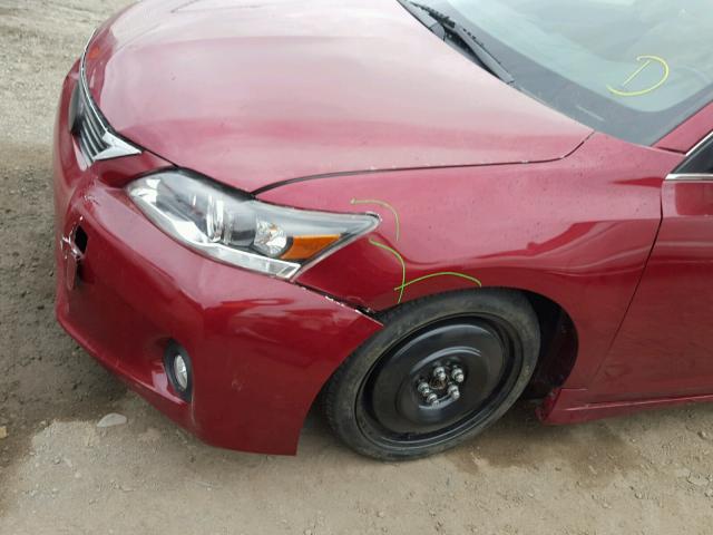 JTHKD5BH0C2094644 - 2012 LEXUS CT 200 RED photo 9