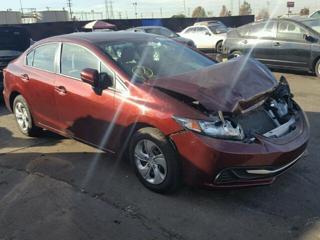 19XFB2F57EE255164 - 2014 HONDA CIVIC LX BURGUNDY photo 1