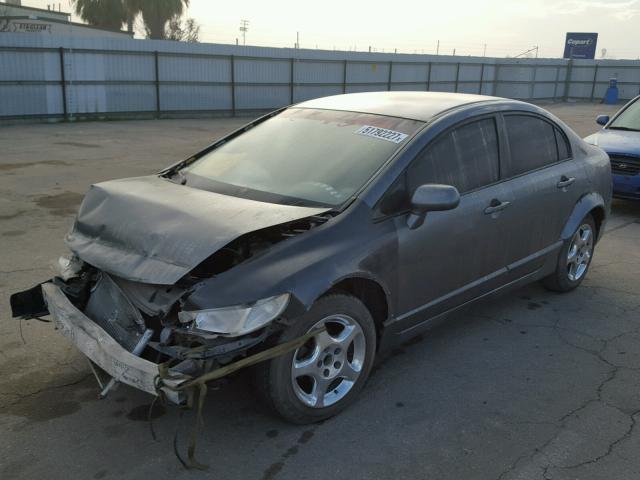 2HGFA16578H532421 - 2008 HONDA CIVIC LX GRAY photo 2