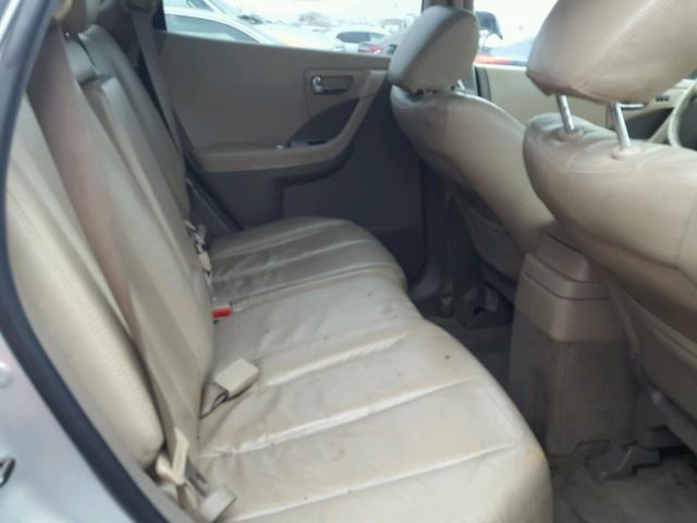 JN8AZ08WX6W514595 - 2006 NISSAN MURANO SL SILVER photo 6