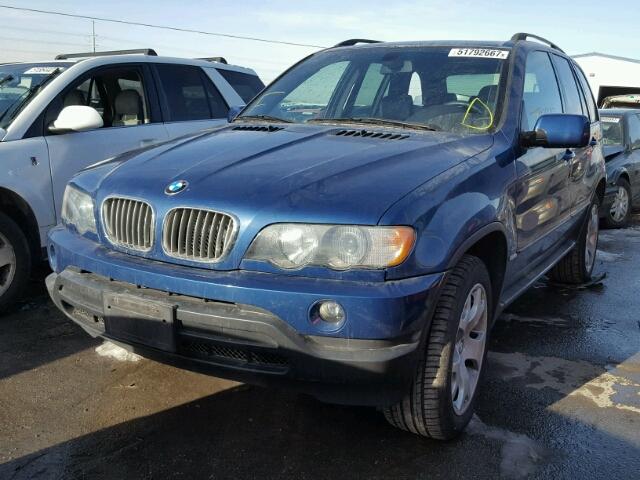 5UXFB33543LH42726 - 2003 BMW X5 4.4I BLUE photo 2