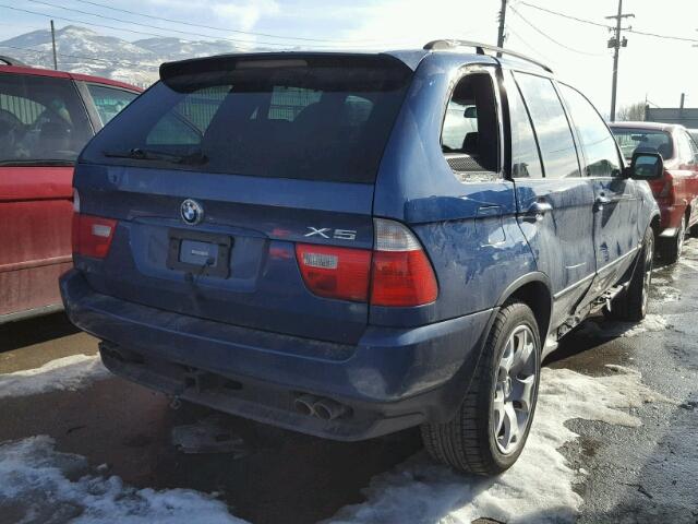 5UXFB33543LH42726 - 2003 BMW X5 4.4I BLUE photo 4