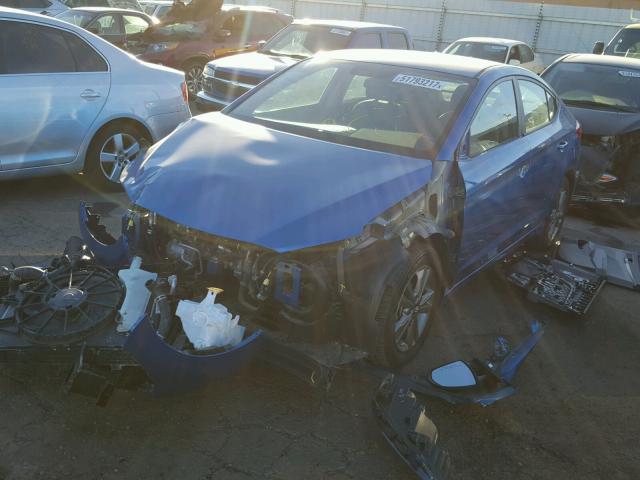 5NPD84LF2HH009637 - 2017 HYUNDAI ELANTRA SE BLUE photo 2