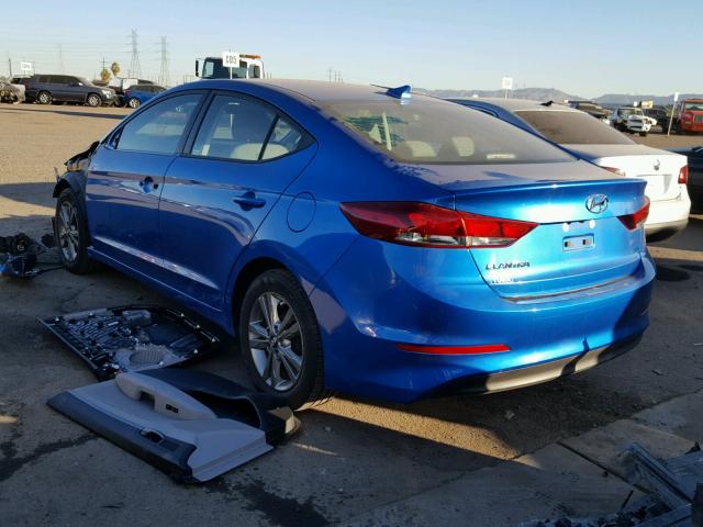 5NPD84LF2HH009637 - 2017 HYUNDAI ELANTRA SE BLUE photo 3