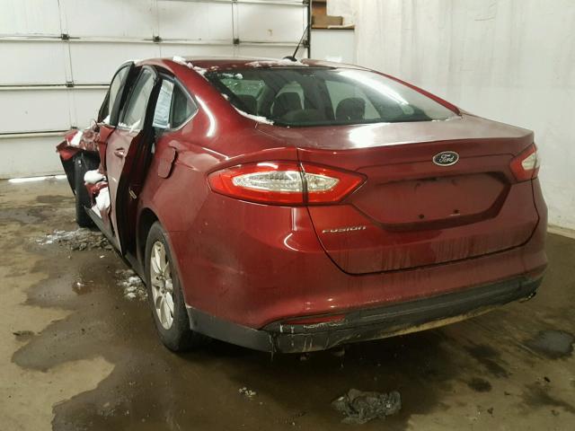 1FA6P0G7XG5114373 - 2016 FORD FUSION S RED photo 3