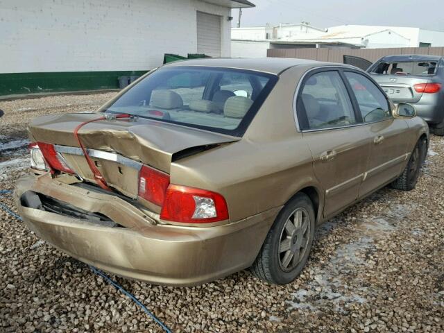 KNAGD128535221612 - 2003 KIA OPTIMA LX GOLD photo 4