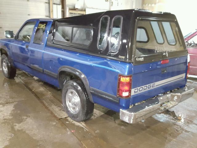 1B7GG23X1SS277424 - 1995 DODGE DAKOTA BLUE photo 3