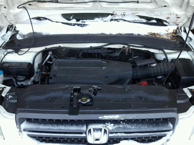 5FNYF18504B001146 - 2004 HONDA PILOT EXL WHITE photo 7