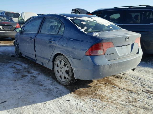 1HGFA16586L072007 - 2006 HONDA CIVIC LX BLUE photo 3