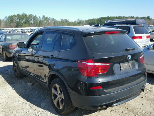 5UXWX5C50BL708680 - 2011 BMW X3 XDRIVE2 BLACK photo 3