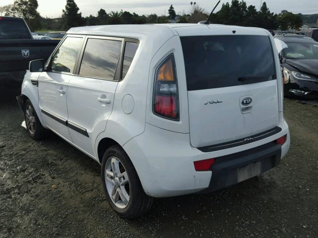 KNDJT2A21B7304679 - 2011 KIA SOUL + WHITE photo 3