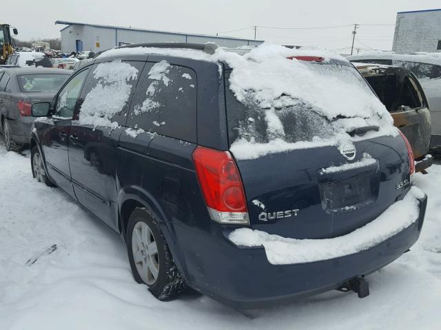 5N1BV28U16N100791 - 2006 NISSAN QUEST S BLUE photo 3