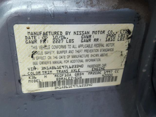 3N1AB61E97L623340 - 2007 NISSAN SENTRA 2.0 GRAY photo 10