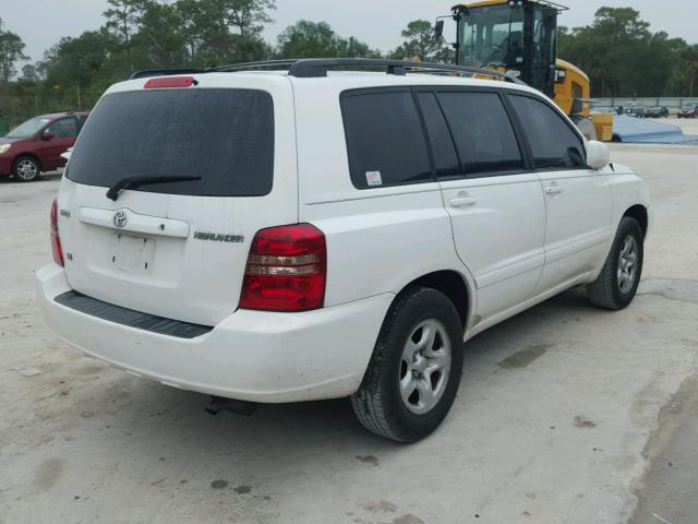 JTEGF21A930115034 - 2003 TOYOTA HIGHLANDER WHITE photo 4