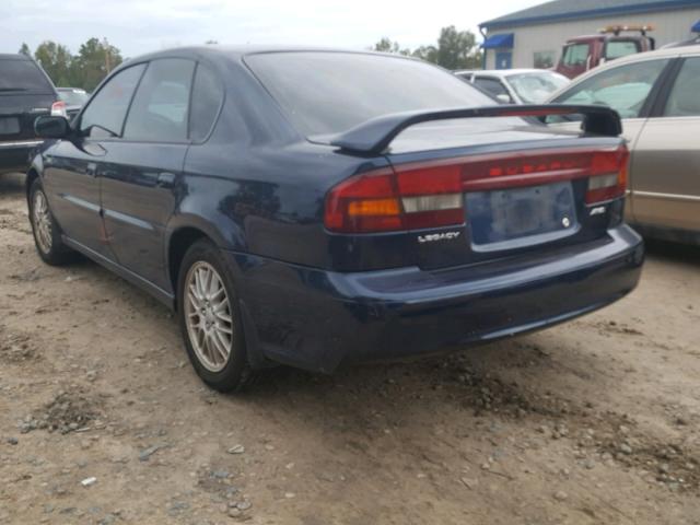 4S3BE625547206448 - 2004 SUBARU LEGACY L S BLUE photo 3