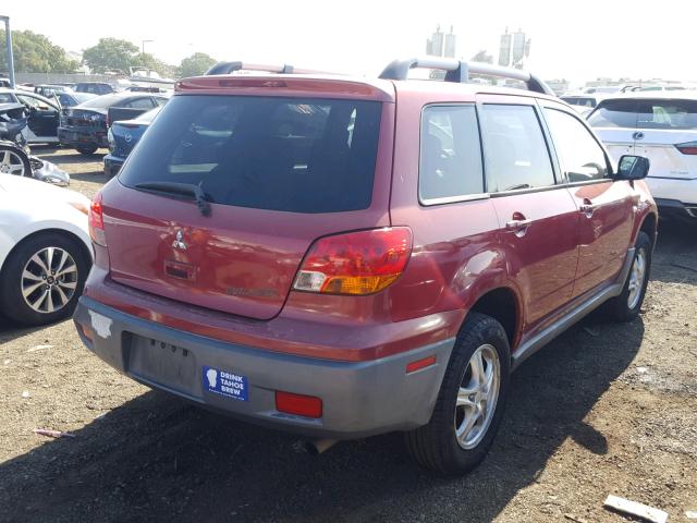 JA4LX31G23U100050 - 2003 MITSUBISHI OUTLANDER BURGUNDY photo 4