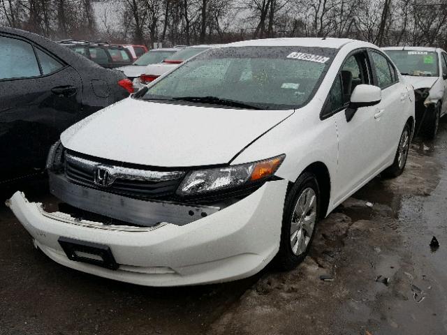 19XFB2F50CE365471 - 2012 HONDA CIVIC LX WHITE photo 2