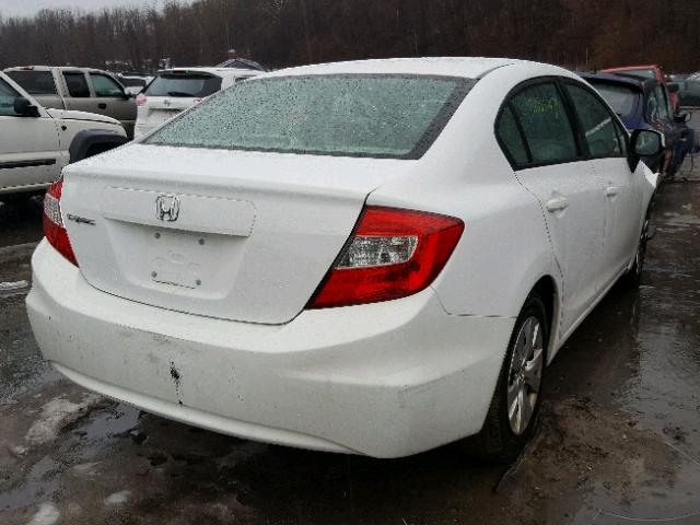 19XFB2F50CE365471 - 2012 HONDA CIVIC LX WHITE photo 4