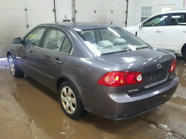 KNAGE123575158552 - 2007 KIA OPTIMA LX GRAY photo 3