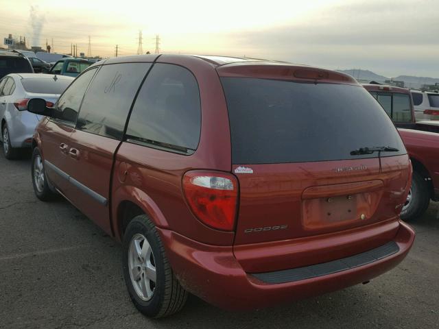 1D4GP45R37B155703 - 2007 DODGE CARAVAN SX MAROON photo 3